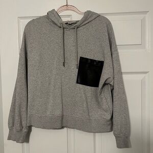Cropped pull over hoodie